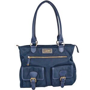 Calvin Klein Large Belfast Blue Nylon Organizer Buckle Zip Tote